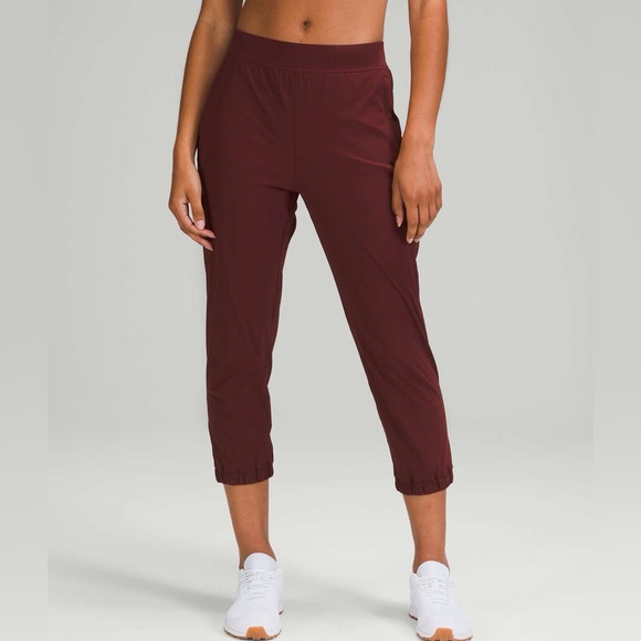 lulu lemon athletica Adapted State High Rise Cropped Jogger in Merlot - Picture 1 of 3